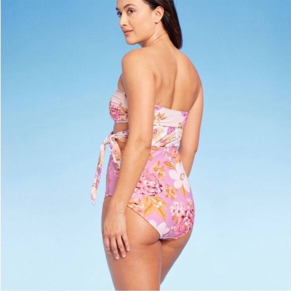 Kona Sol Side Tie Strapless One Piece Sz M - Picture 2 of 7